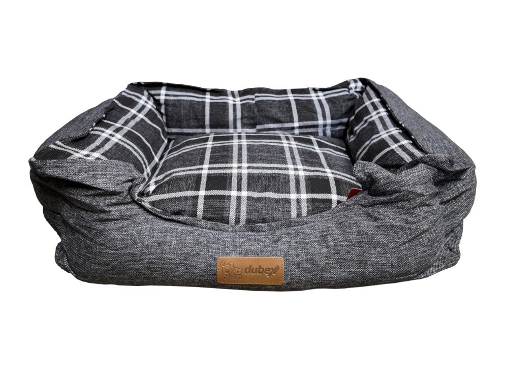 Brunei Grey & Tartan Bed Large 95cm