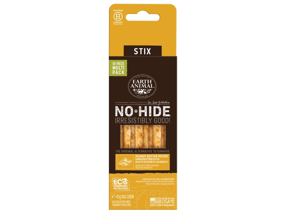 Earth Animal No Hide Peanut Butter Stix 10pk