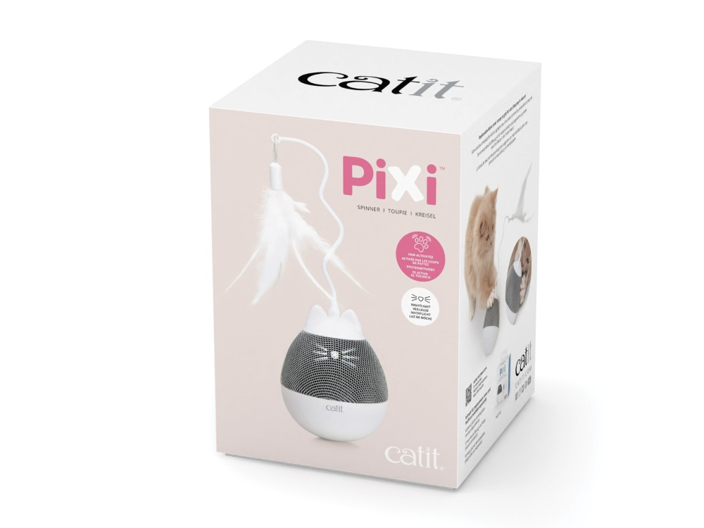Catit Pixi Spinner Cat Toy White & Grey