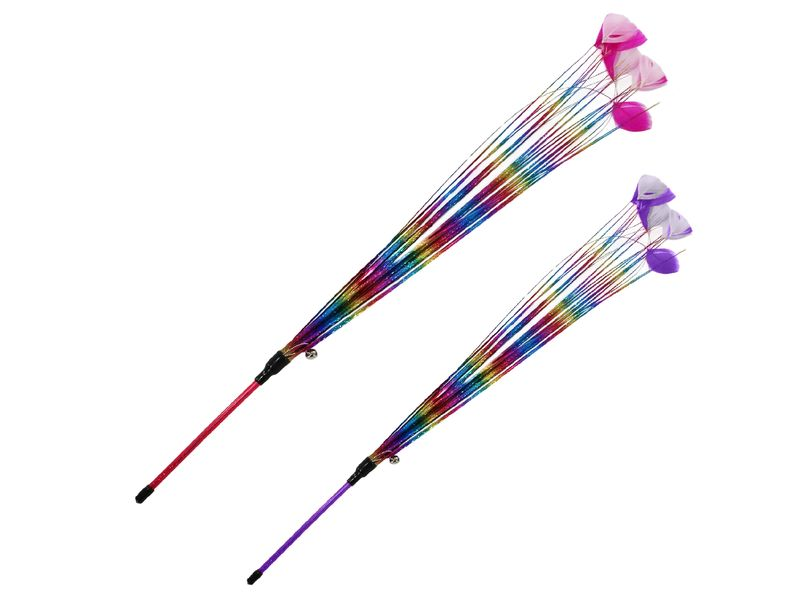 Rainbow Feather Cat Teaser 63cm