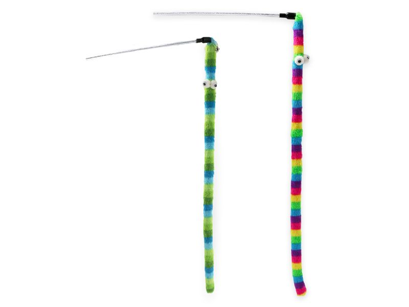 Wiggle Worm Cat Dangler Rainbow 109cm