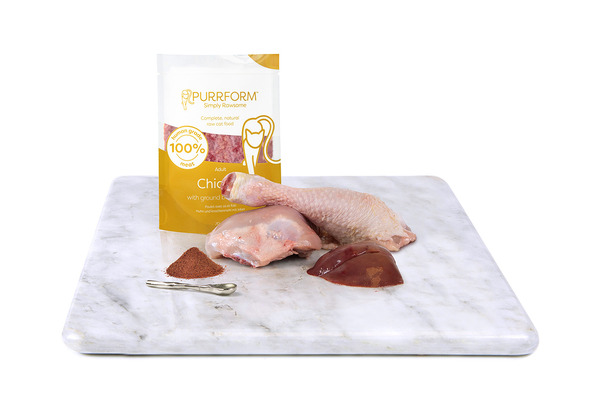 Purrform Pouch Chicken, Ground Bone with Liver 70g 6pk