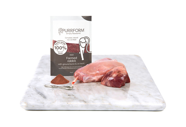 Purrform Pouch Farmed Rabbit Ground Bone & Ox Heart 70g 6pk