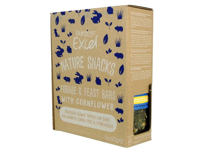 EXCEL FORAGE & FEAST BAR CORNFLOWER 60G