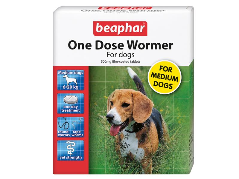 Beaphar One Dose Wormer Medium Dog 2pk