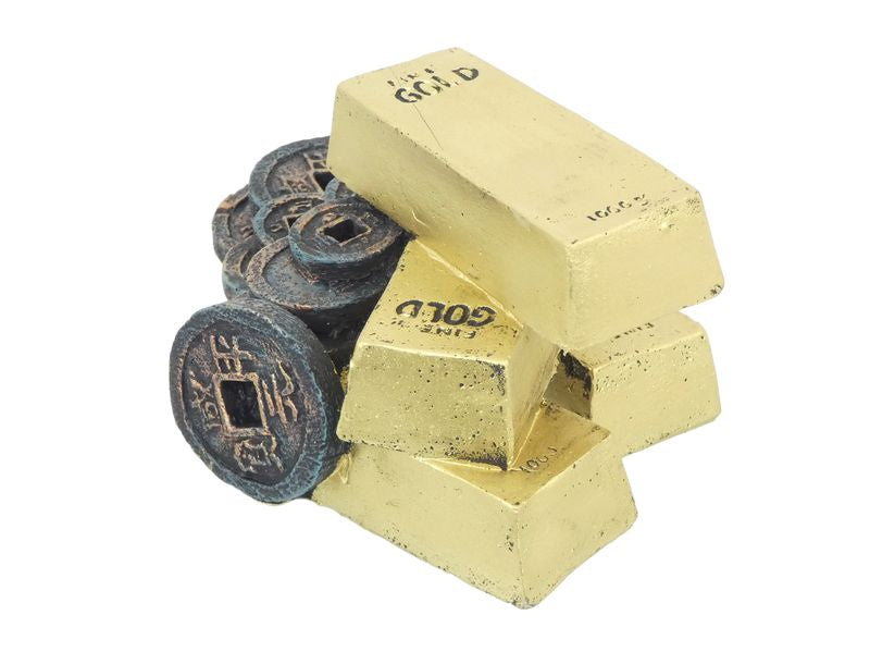 SMALL GOLD BARS WITH COINS 180MM