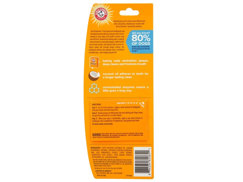ARM&HAMMER COCONUT MINT TPASTE DOG 2.5OZ