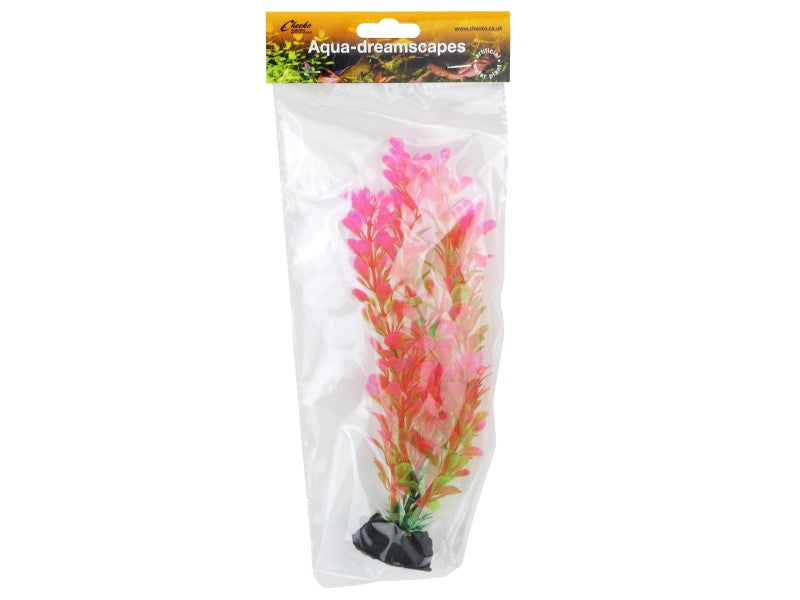 Aqua-Dreamscapes Purple & Pink Leaf Plastic Plant 20cm