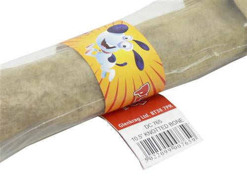 RAWHIDE KNOTTED BONE 10"-10.5"