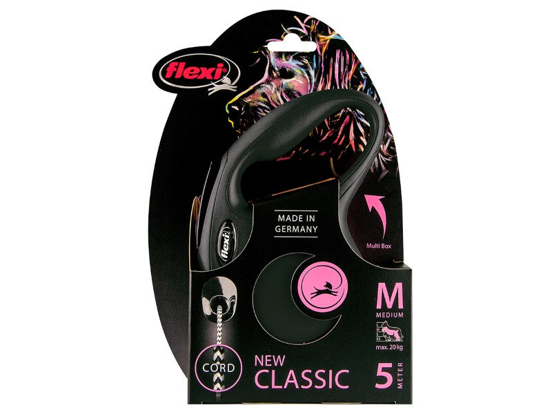Flexi classic cord black med 5M