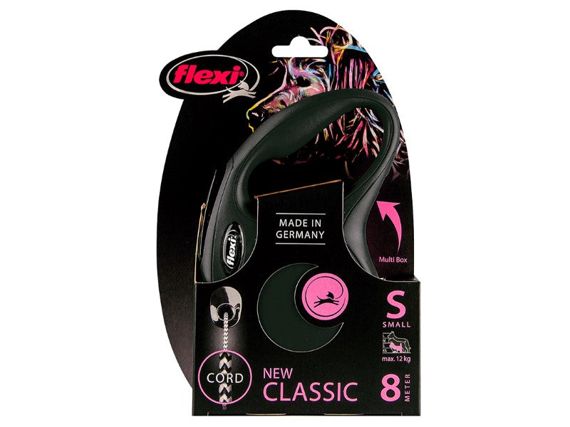 Flexi classic cord black sml 8m