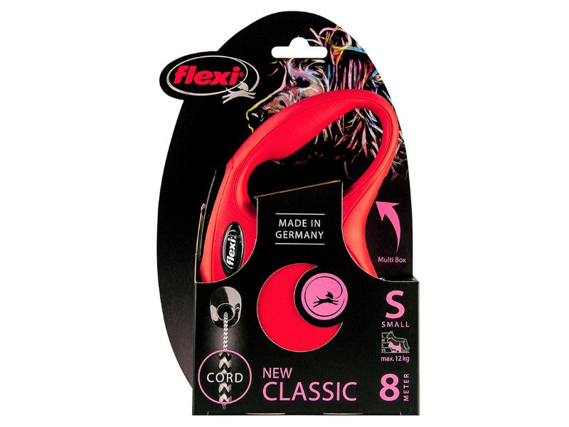 Flexi classic cord red sml 8m