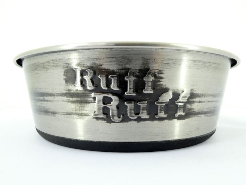 Embossed Stainless Steel Dog Bowl 1500ml