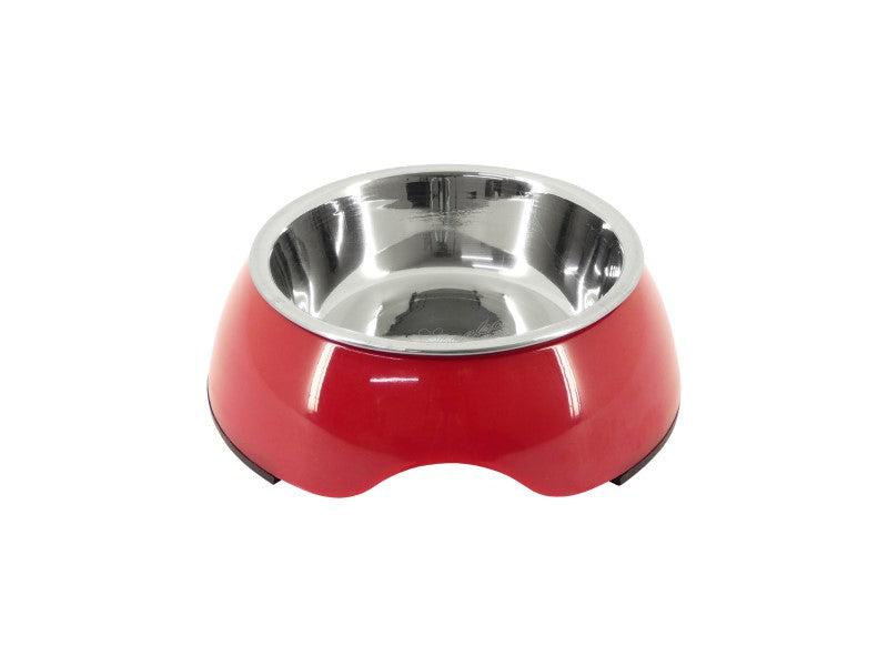 2in1 Dog Bowl Stainless Steel & Red 250ml