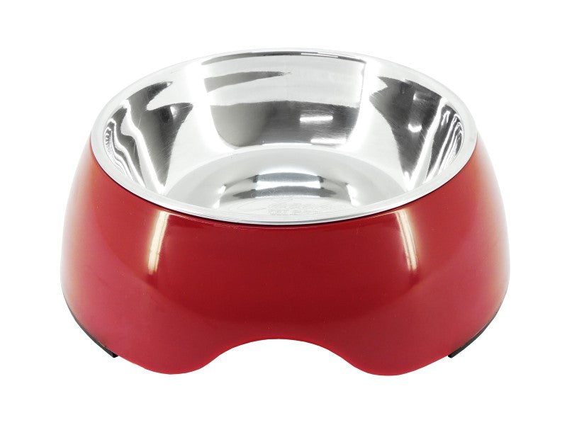 2in1 Dog Bowl Stainless Steel & Red 950ml 18cm