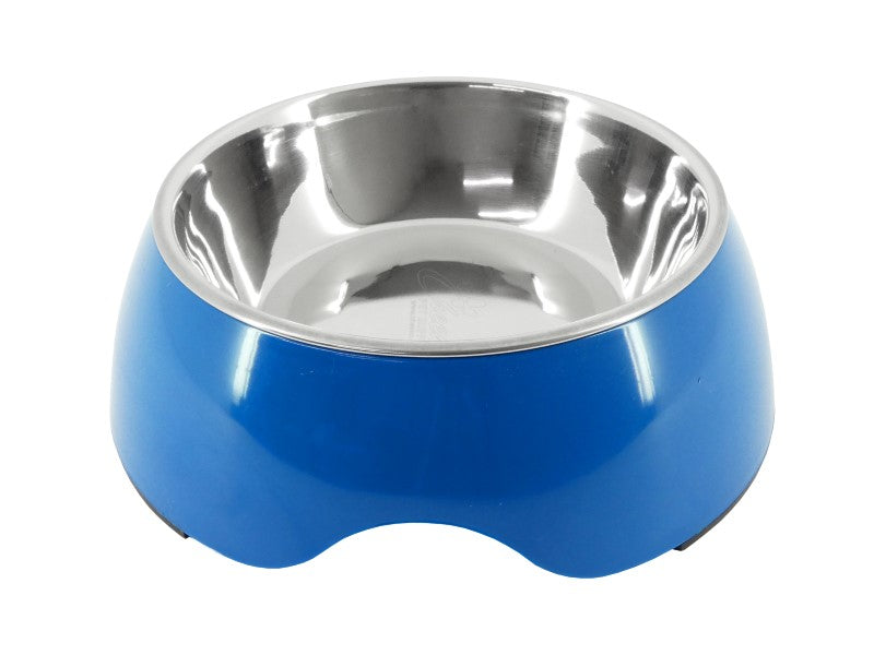 2in1 Dog Bowl Stainless Steel & Blue 950ml