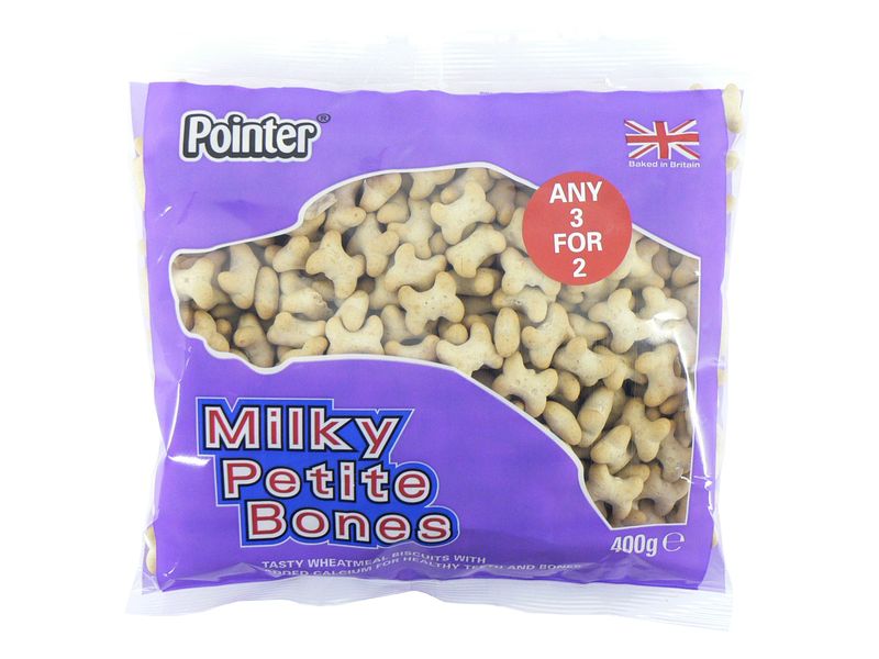 POINTER MILKY PETITE BONES 400G 6PK