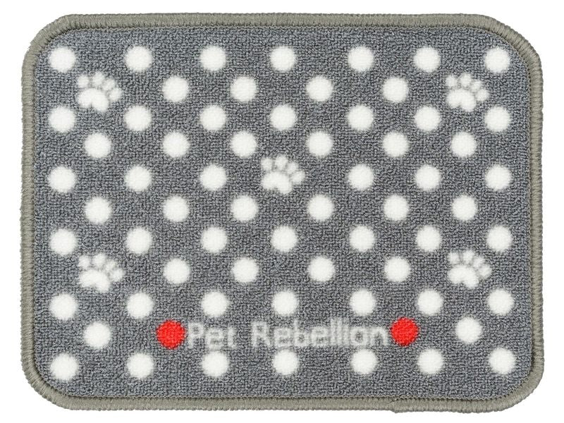 MINI MATE DOTTY GREY FOOD MAT 30X40CM