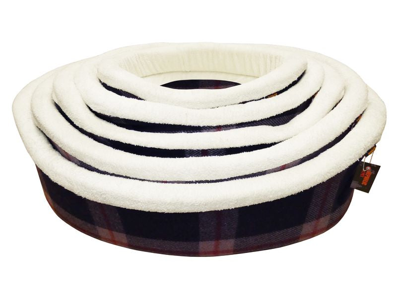 BLUE BLACK TARTAN WOOL+SHERPA NEST 5BEDS