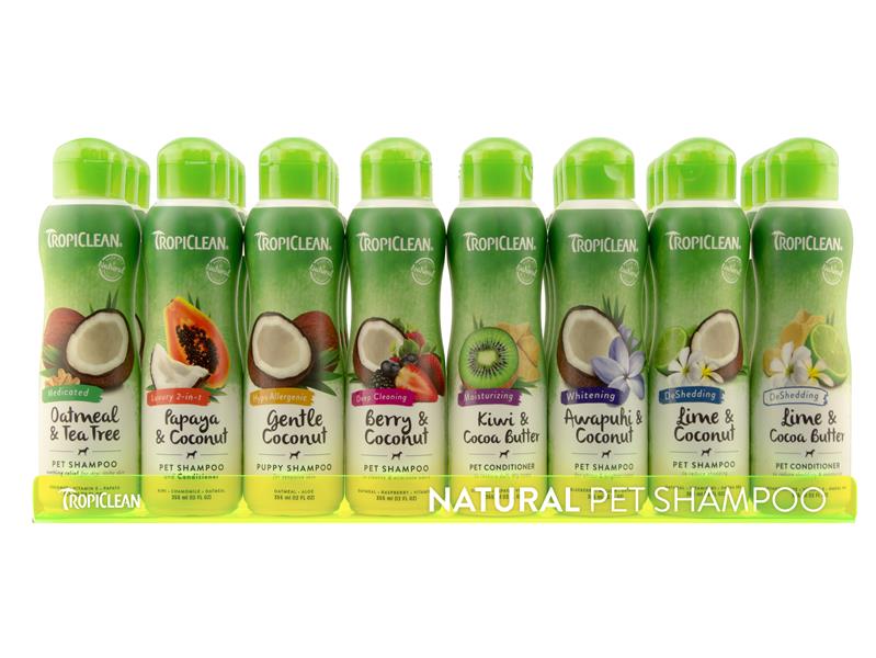 TROPICLEAN 355ML SHAMPOO DISPLAY 24PC