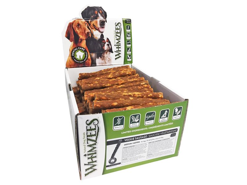 WHIMZEES VEGGIE SAUSAGE MEDIUM X100 DISP