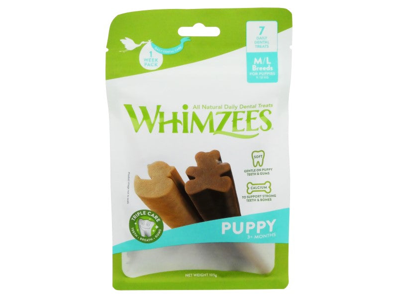 WHIMZEES PUPPY VALUE BAG MED/LGE 7STICK