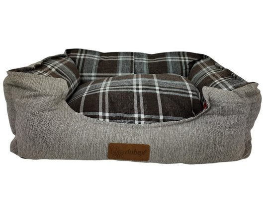 Brunei Charcoal & Tartan Bed Medium 70cm