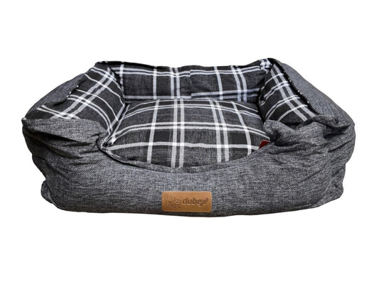 Brunei Grey & Tartan Bed Large 95cm