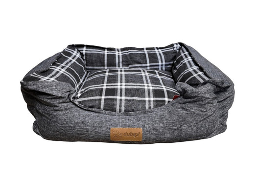 Brunei Grey & Tartan Bed Medium 70cm