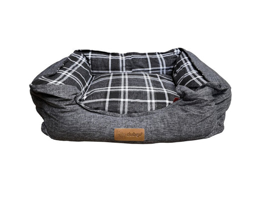Brunei Grey & Tartan Bed Small 60cm