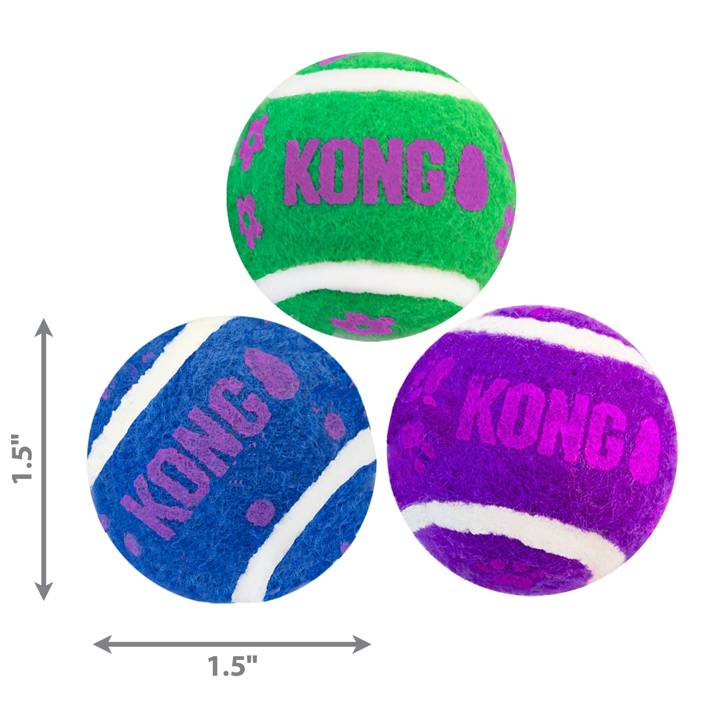 KONG Active Tennis Balls with Bells 3pk