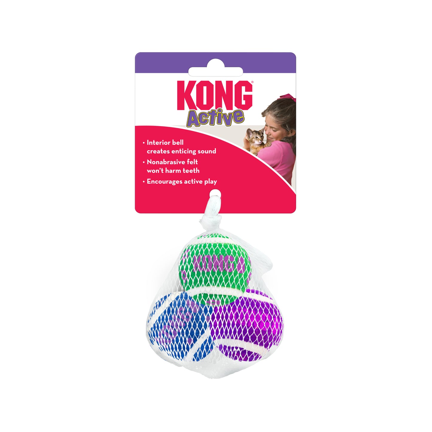 KONG Active Tennis Balls with Bells 3pk
