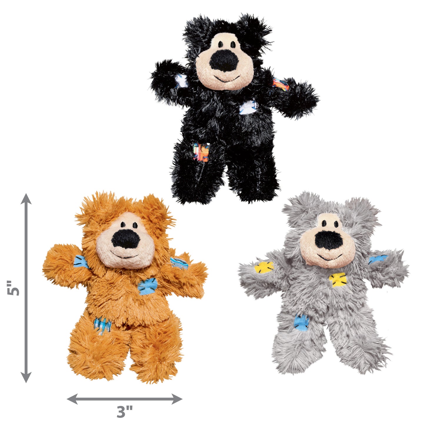 KONG Softies Patchwork Bear Assorted