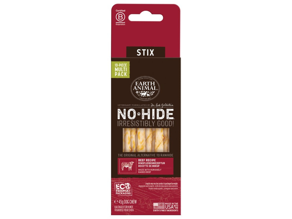 Earth Animal No Hide Beef Stix 10pk