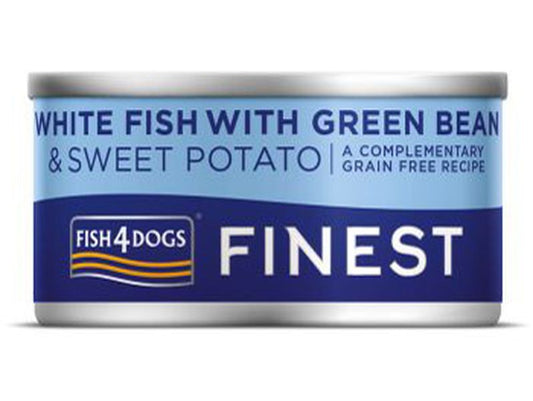 Fish4Dogs Finest White Fish Sweet Potato Tin 85g