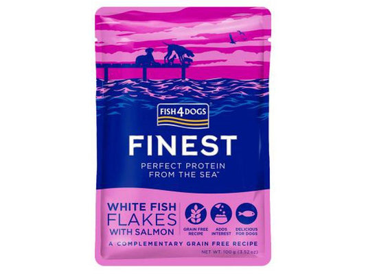 Fish4Dogs Finest White Fish Flakes & Salmon 100g