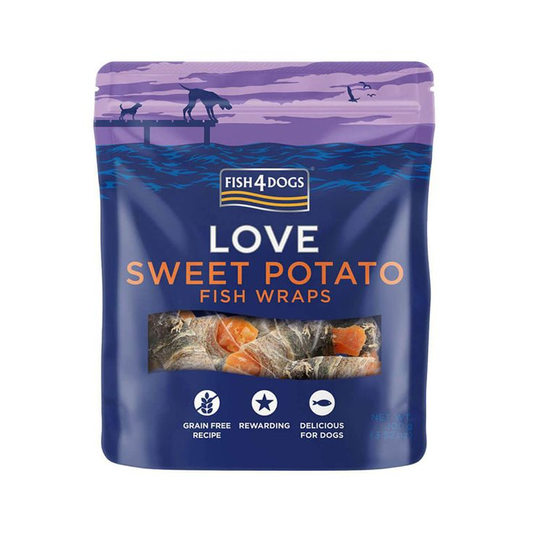 Fish4Dogs Love Sweet Potato Fish Wraps 100g