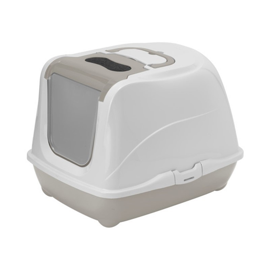 Jumbo Hooded Cat Litter Pan Grey 50cm