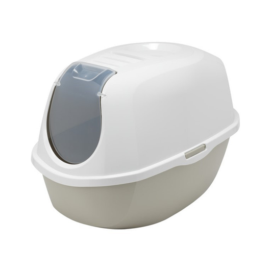 Jumbo Hooded Smart Cat Litter Pan Grey 54cm