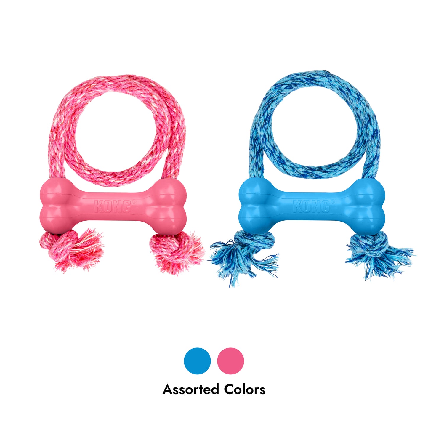 KONG Puppy Goodie Bone with Rope Assorted XS