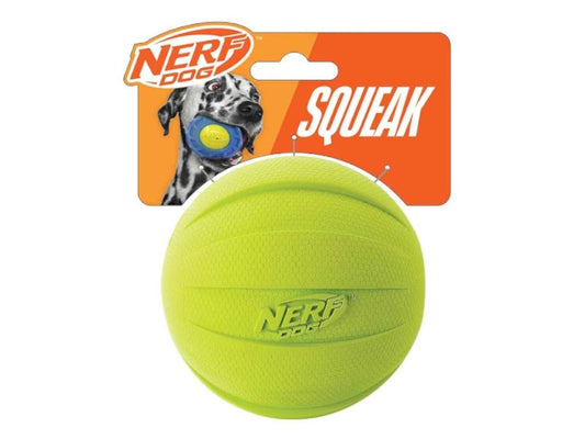 Nerf Rubber Squeak Soccer Ball Green 4"