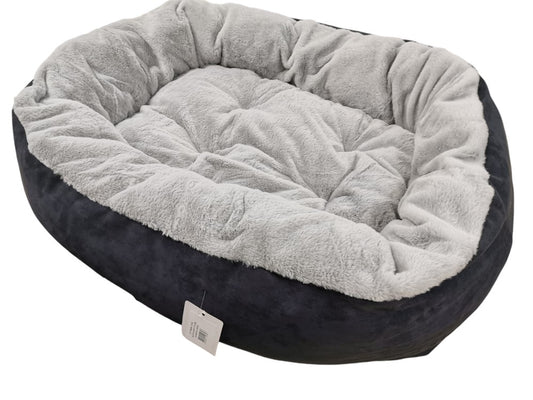 Ottoman Blue & Grey Plush Bed Medium 92cm