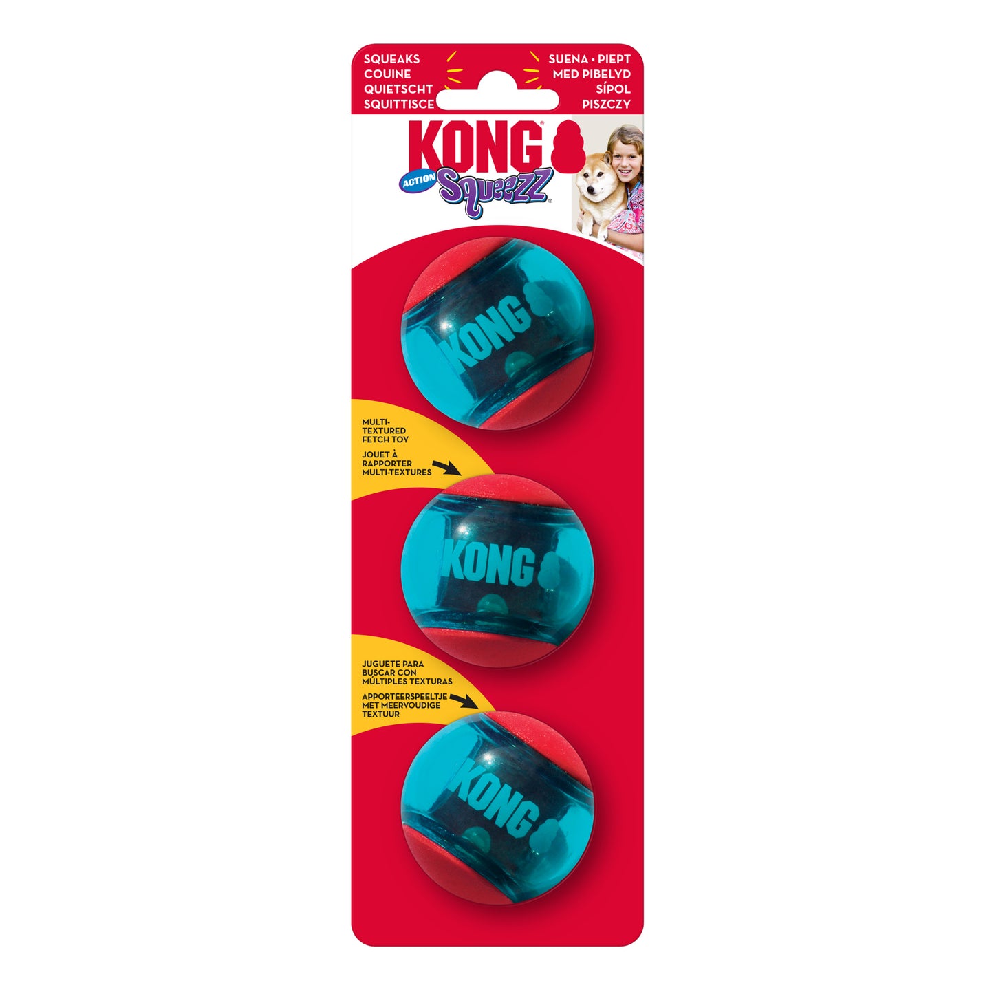 KONG Squeezz Action Ball S 3pk
