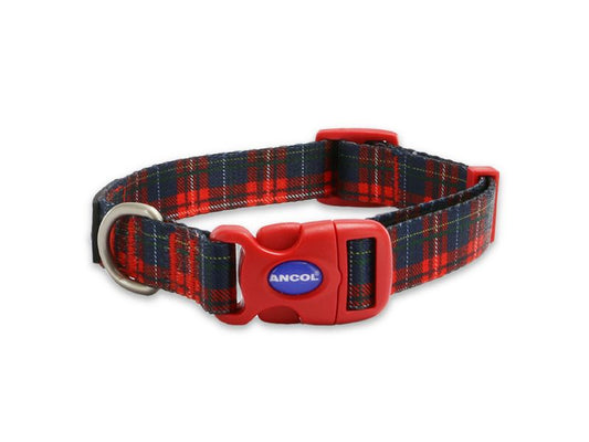 Soho Tartan Nylon Adjustable Collar S5.9