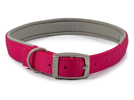 Viva Padded Nylon Collar Raspberry 24" S7