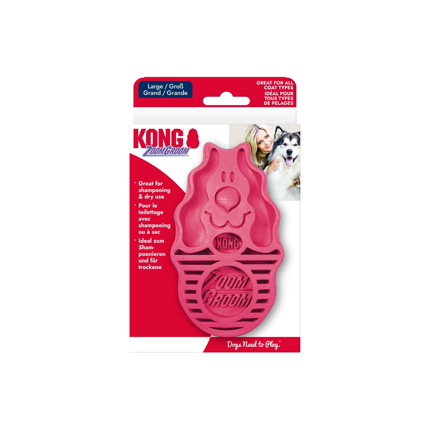 KONG ZoomGroom Raspberry L