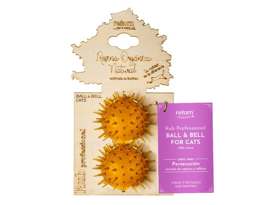 Retorn Rubber Ball & Bell For Cats 2pk