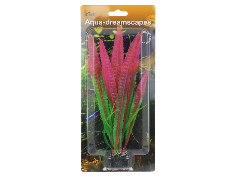 Red & Green Java Fern 20cm Plastic Plant