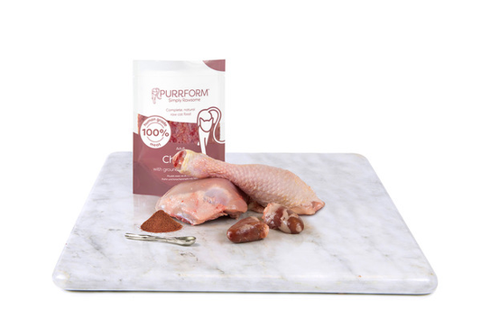 Purrform Pouch Chicken, Ground Bone with Heart 70g 6pk