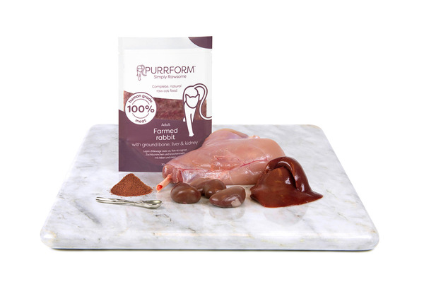 Purrform Pouch Farmed Rabbit Ground Bone Liver & Kidney 70g 6pk